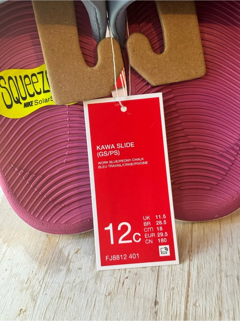 Nike Kids Kawa Slide in Pink Footbed with Light Blue Strap - I have 2 pair